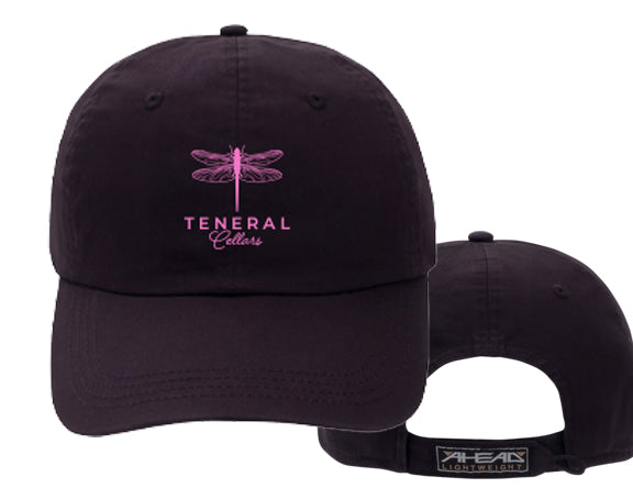 Teneral Cellars Baseball Cap Black With Pink Logo