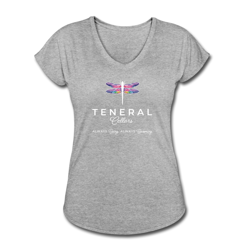 Teneral Cellars Women's Tri-Blend V-Neck T-Shirt - Heather Gray