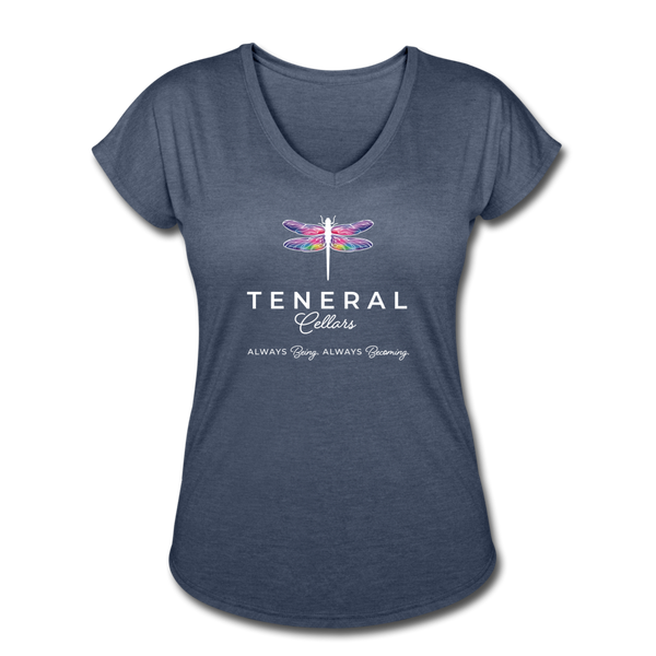 Teneral Cellars Women's Tri-Blend V-Neck T-Shirt - Navy Heather