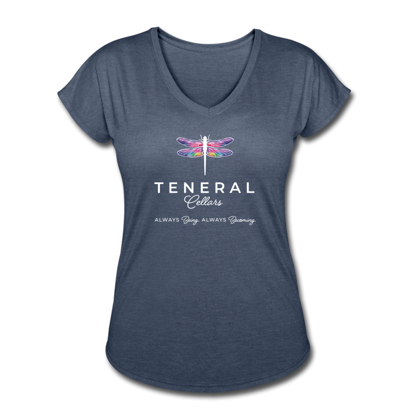 Teneral Cellars Women's Tri-Blend V-Neck T-Shirt - Navy Heather
